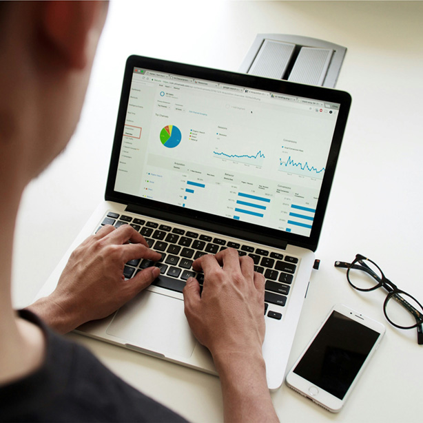BI dashboard on computer